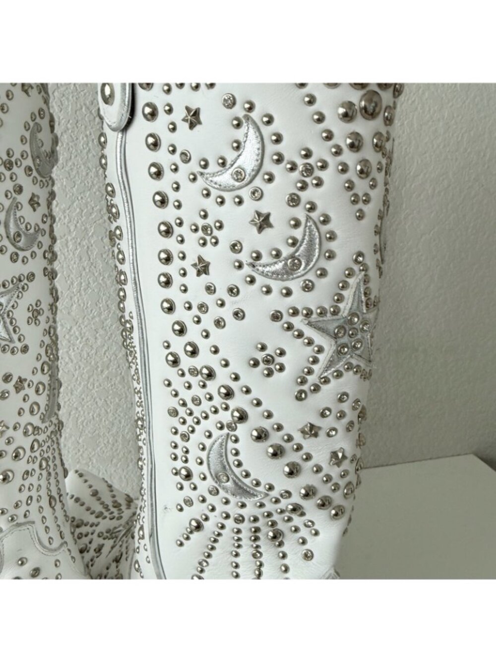 Lane SOLSTICE White Cowboy Boots Embellished Western Cowgirl Tall Snip Toe 11 - Picture 15 of 16